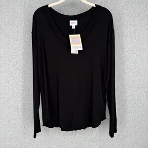 Lularoe Vicki Dolman Jersey Knit Top Shirt Size M Black Casual Stretch Comfy NEW